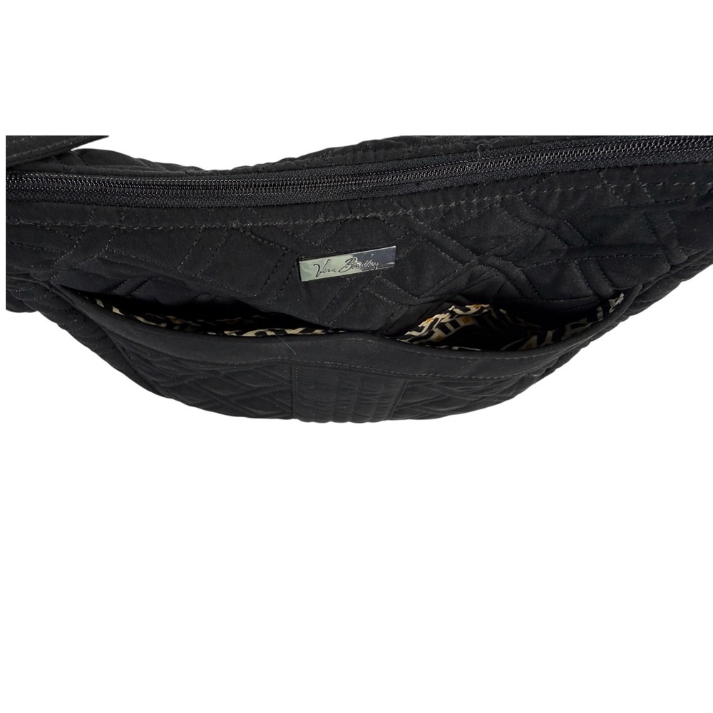 Vera Bradley Crossbody Bag Medium Black Quilted Microfiber Travel Everyday - Picture 3 of 9